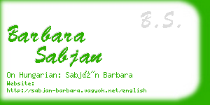 barbara sabjan business card